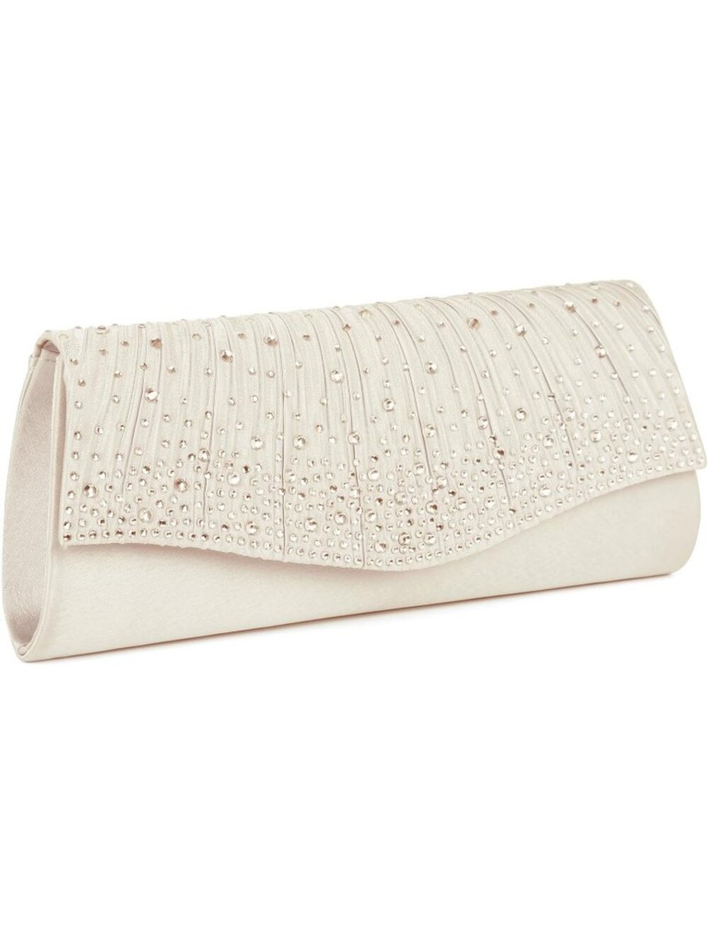 Women's Apricot Rhinestone Minimalist Formal Party Clutch Purse Evening Handbag